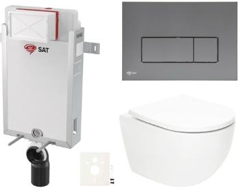 Závesný wc set SAT Fusion na zamurovanie vírové splachovanie SIKOSZTORFUGMM