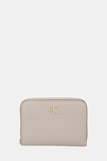 Kožená peňaženka Calvin Klein béžová farba, LV04F1064G