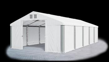 Garážový stan 6x10x2,5m strecha PVC 560g/m2 boky PVC 500g/m2 konštrukcia ZIMA Biela Biela Šedé