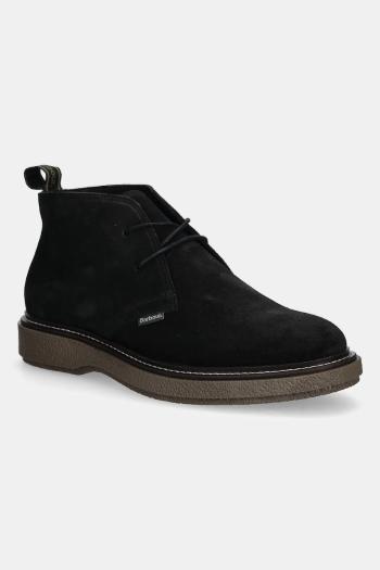 Semišové topánky Barbour Blaine čierna farba, MFO0820BK12