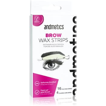 andmetics Wax Strips Brow voskové depilačné pásiky na obočie 16 ks