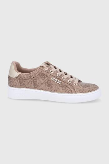 Topánky Guess BECKIE béžová farba, na plochom podpätku, FL5TLY FAL12