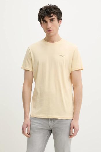 Bavlnené tričko Tommy Jeans pánske, žltá farba, jednofarebné, DM0DM21188