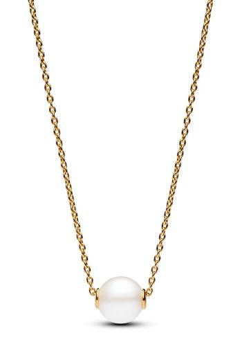 Pandora Pozlátený náhrdelník so sladkovodnou perlou Shine Timeless 363167C01-45