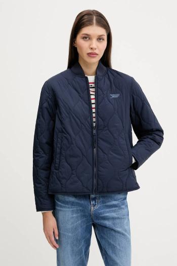 Bunda Tommy Jeans tmavomodrá farba, prechodná, DW0DW20962