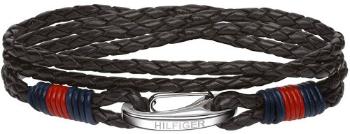 Tommy Hilfiger Čierny kožený náramok TH2700534