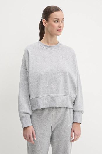 Mikina Dkny dámska, šedá farba, jednofarebná, DP5T1144