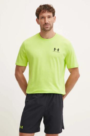 Tričko Under Armour SPORTSTYLE LEFT CHEST pánske, zelená farba, jednofarebné, 1326799