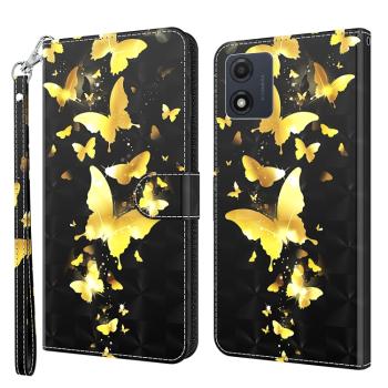 ART Peňaženkový kryt pre Motorola Moto E13 GOLD BUTTERFLY