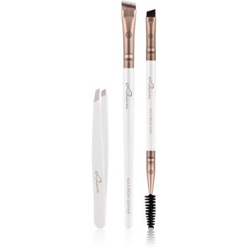 Luvia Cosmetics Prime Vegan Brow Kit Sada na úpravu obočia Pearl White / Metallic Coffee Brown