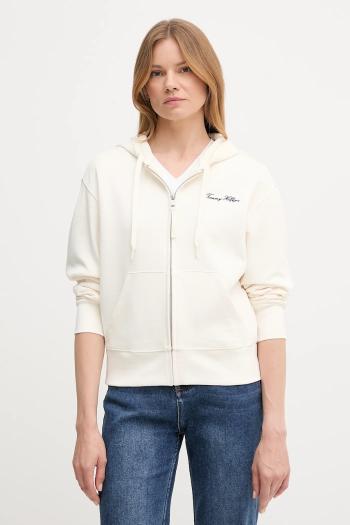 Mikina Tommy Hilfiger béžová farba, s kapucňou, jednofarebná, WW0WW45742