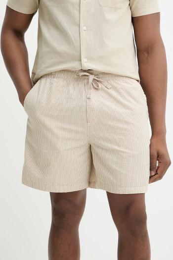 Bavlnené šortky Tommy Jeans pánske, béžová farba, DM0DM21946