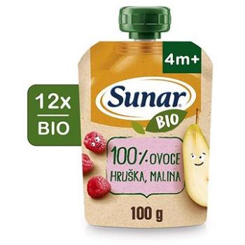 Sunar BIO ovocná kapsička hruška, malina 12× 100 g (8592084416003)