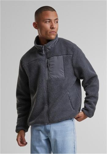 Urban Classics Teddy Jacket With Stand Up Collar cloudgrey - XXL