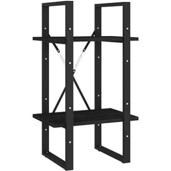 Shumee s 2 policami čierna 40 × 30 × 70 cm masívna borovica, 806416
