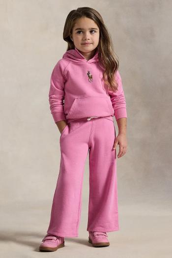 Detské tepláky Polo Ralph Lauren ružová farba, jednofarebné, 312957843002
