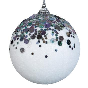 ArtFir Vianočná dekorácia GUĽA 36B | biela/strieborná 8 cm