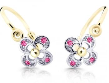 Cutie Jewellery Zlaté detské náušnice C2200-10-X-1 fuchsiová
