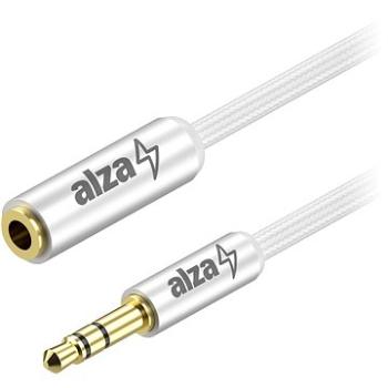 AlzaPower AluCore Audio 3,5 mm Jack (M) to 3,5 mm Jack (F) 1 m strieborný (APW-CBA3JF01S)