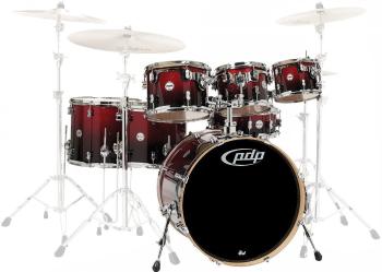 PDP by DW Concept Shell Pack 7 pcs 22" Red To Black Fade Akustická bicia sada