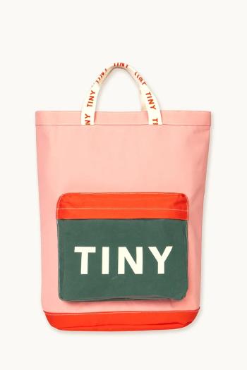 Detská taška Tinycottons COLOR BLOCK TOTEPACK ružová farba, AW25-509