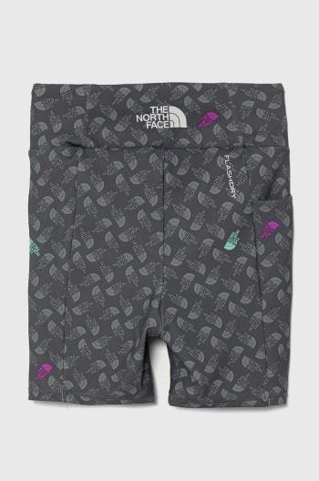 Detské krátke nohavice The North Face NEVER STOP BIKE SHORT šedá farba, vzorované
