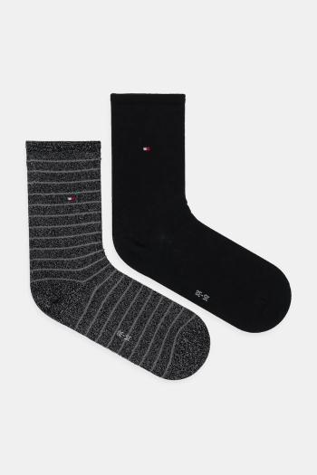 Ponožky Tommy Hilfiger 2-pak čierna farba, 100001494
