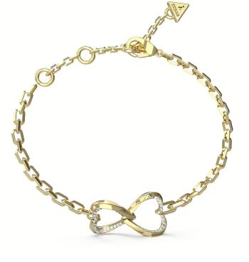 Guess Nežný pozlátený náramok so srdiečkami Mon Amour JUBB04618JWYG 14,5 cm