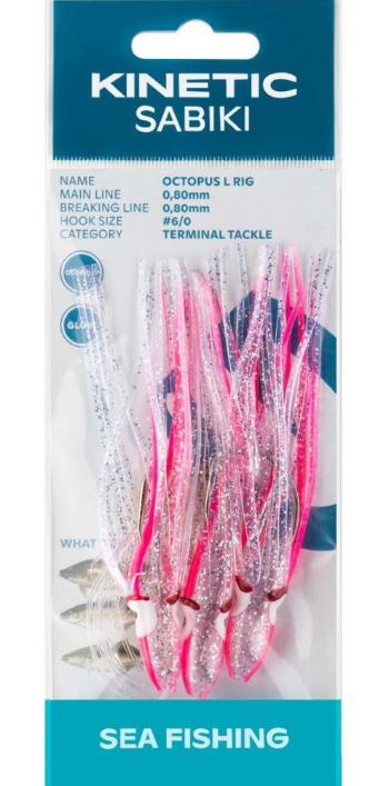 Kinetic návazec sabiki octopus l pink glow 150 cm 6/0