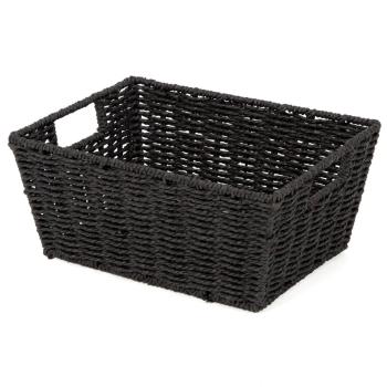 Compactor Ručne pletený košík ETNA, 31 x 24 x 14 cm, čierna
