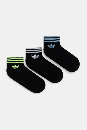 Ponožky adidas Originals 3-Stripes 3-pak čierna farba, JV7440