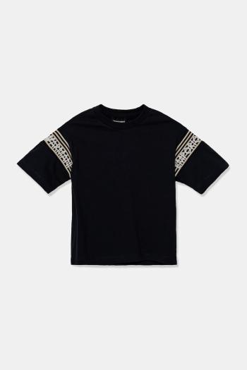 Detské tričko Emporio Armani tmavomodrá farba, s nášivkou, EB000121 AF13306