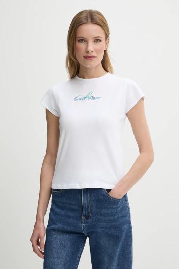 Tričko Calvin Klein Jeans dámske, biela farba, LV047B828G