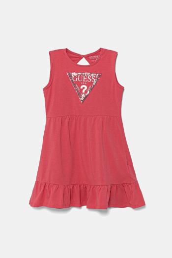 Dievčenské šaty Guess ružová farba, mini, áčkový strih, K5GK22 K6YW4