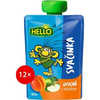HELLO ovocná kapsička s marhuľami 12× 100 g (8590014639126)