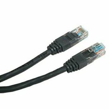 Síťový LAN kábel UTP patchcord, Cat.5e, RJ45 samec - RJ45 samec, 5 m, netienený, černý, economy