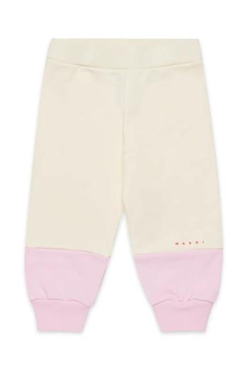 Detské bavlnené tepláky Marni MP174B TROUSERS ružová farba, jednofarebné, M01390