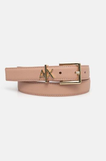 Kožený opasok Armani Exchange ružová farba, 941182 4R759