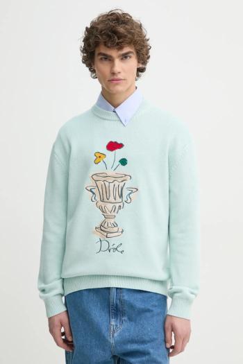 Vlnený sveter Drôle de Monsieur La Maille Vase pánsky, tyrkysová farba, F-PO174-WO023-LBE