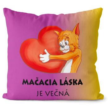 Vankúš Mačacia láska je večná (Velikost: 40 x 40 cm)