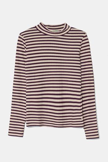 Detské tričko s dlhým rukávom United Colors of Benetton fialová farba, 3GDAC10KY