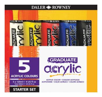 D&R GRADUATE - Sada akrylových farieb 5x120 ml