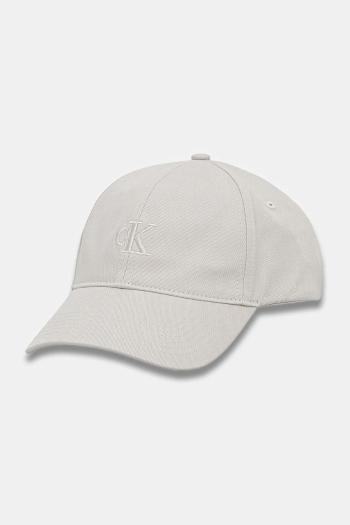 Bavlnená šiltovka Calvin Klein Jeans béžová farba, s potlačou, LV04K5024G