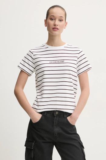 Tričko Guess Jeans dámske, biela farba, W4BI53 KCIE1