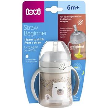 LOVI Buddy Bear prvý hrnček so slamkou a závažím 150 ml (5901691853928)