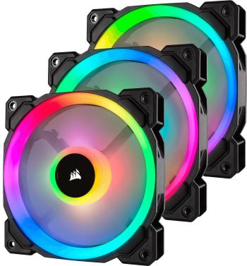 Számítógép ventilátor Corsair LL120 RGB LED 120mm Dual Light Loop PWM x3