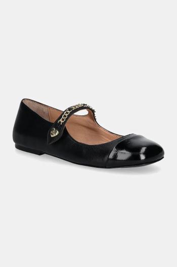 Kožené balerínky Love Moschino čierna farba, JA11061G0LIE300A
