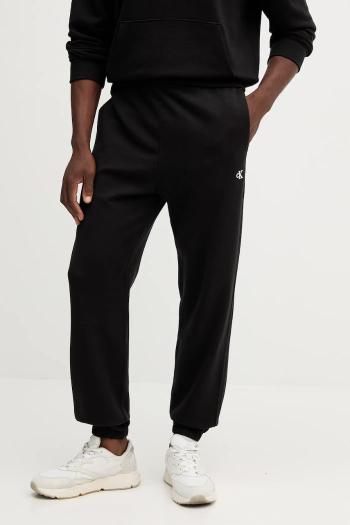 Bavlnené tepláky Calvin Klein Jeans čierna farba, jednofarebné, LV04RD241G