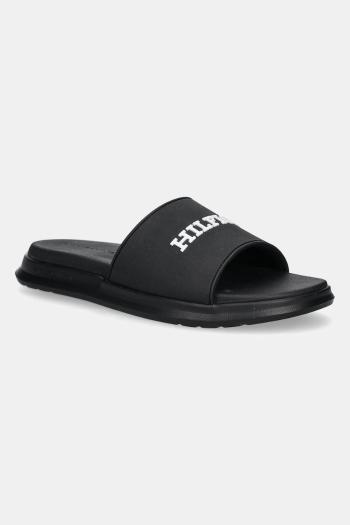 Šľapky Tommy Hilfiger DUAL DENSITY HILFIGER POOL SLIDE pánske, čierna farba, FM0FM05430