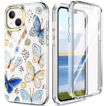 DUAL MARBLE Odolný kryt Apple iPhone 14 Plus BUTTERFLIES